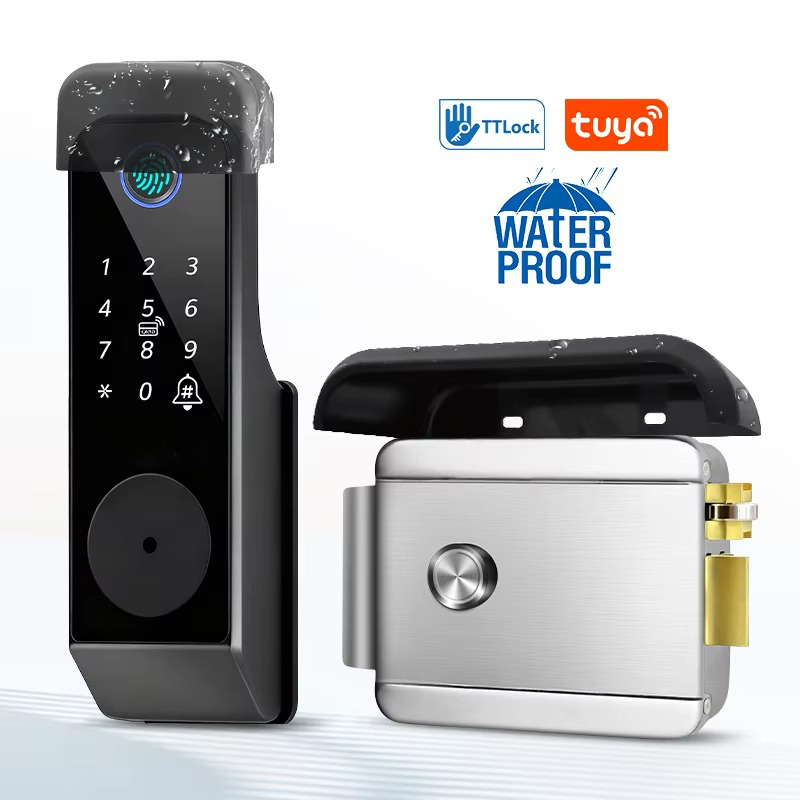 Waterproof Fingerprint Lock Tu - Glass Door Hinge ulasan dan harga